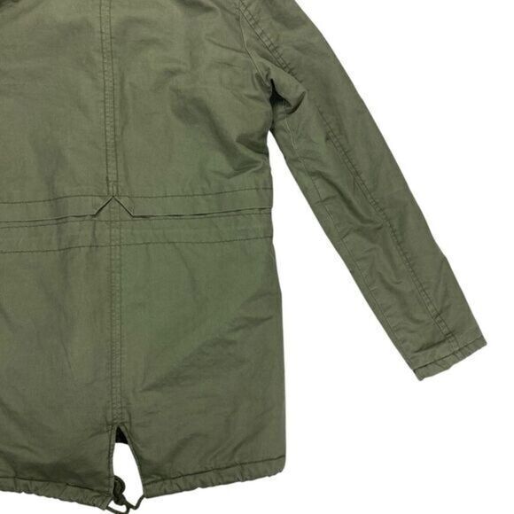 Miss London Jacket Womens S Green Utility Cinch Waist Lined Pockets Preppy Coat - Picture 8 of 16